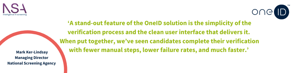 OneID NSA Success Story 40% Faster Screening